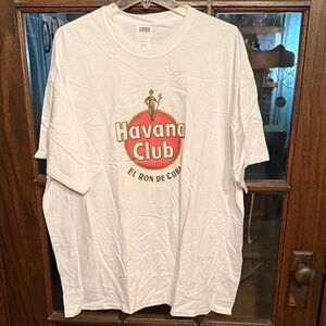 Havana Club El Ron De Cuba Graphic T-Shirt Mens XXL White Short Sleeve Logo Tee